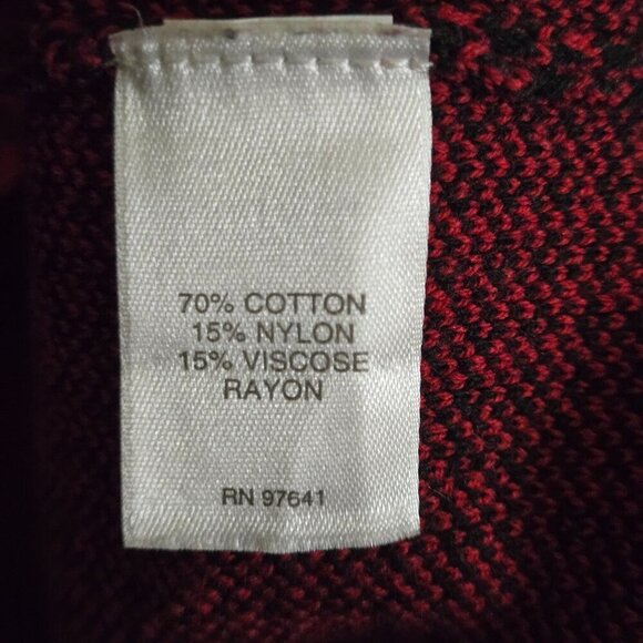 J. Jill Red Black Houndstooth Long Sleeve Relaxed  Fit Sweater Dress Size M - Picture 9 of 9